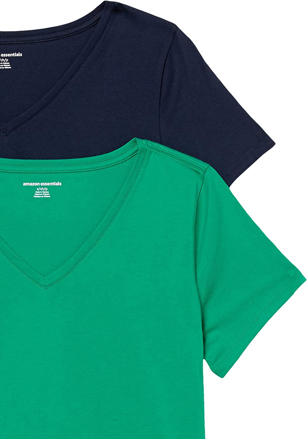 Essentials Women's Classic-Fit 100% Cotton Short-Sleeve V-Neck T-Shirt (Available in Plus Size), Pack of 2 - Image 2